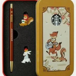 Brand new Starbucks Korea 2020 Garden Autumn animal figures pen set